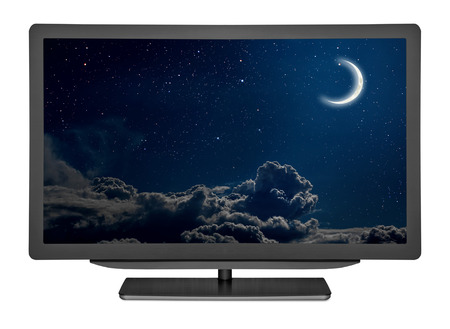 flat television on the white backgrounds. Elements of this image furnished by NASA