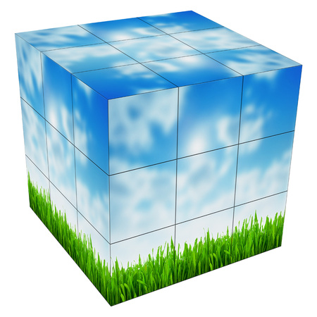 cube  pictures of spring plantsの写真素材