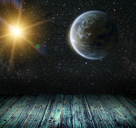 View of the earth from the moon. Elements of this image furnished by NASAの写真素材