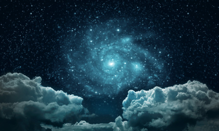 backgrounds night sky with stars and moon and clouds.
