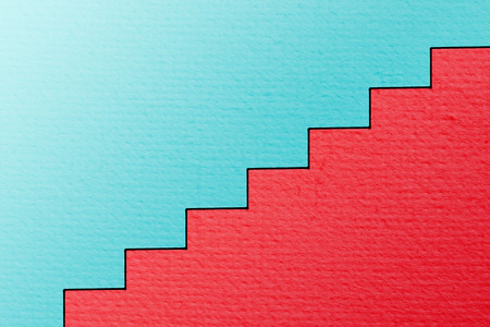 Business growth concept.  Coral color and pastel blue color.の写真素材