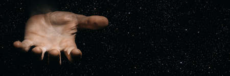 visualization god extends the hand of salvation to people