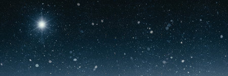christmas night sky background with blur