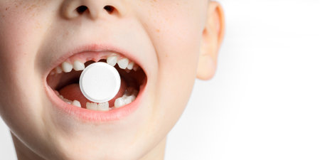 the child takes a pill