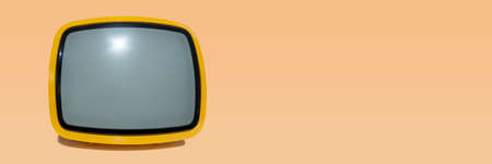 retro TV on a color backgroundの写真素材