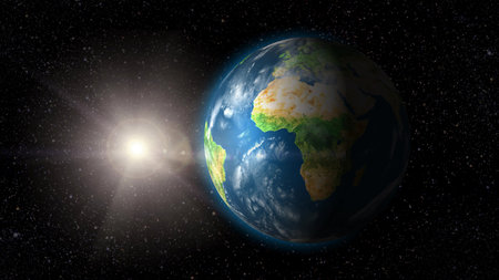 a View of the earth from the moon.の写真素材