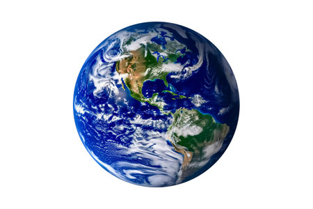 Earth globe isolated on white background. Elements of this image furnished by