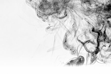 smoke cut on the white backgroundsの写真素材
