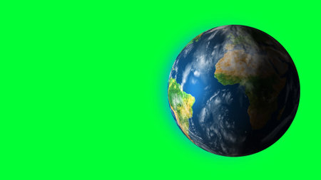 earth rotates on the black background.の写真素材