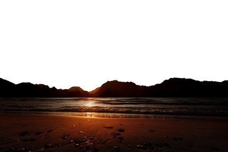 a sunset on the sea beach