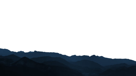 mountain on isolated on a white backgroudの写真素材