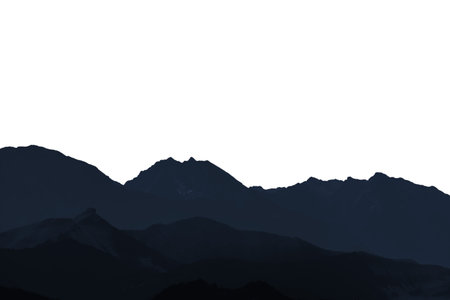 mountain on isolated on a white backgroudの写真素材