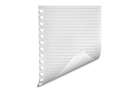 a paper list on a white backgroudの写真素材
