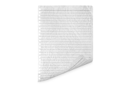 a paper list on a white backgroudの写真素材