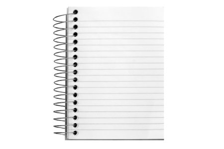 isolated spiral paper notebook on a white backgroudの写真素材