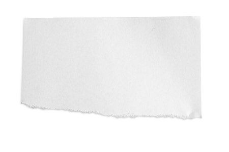 torn piece of paper on a white backgroudの写真素材