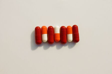 Beautiful medicines on a plain and beautiful background.の写真素材
