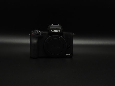 Canon EOS M50 mark ii (M 50m 2) Body black on black background. One of the best cameras for...