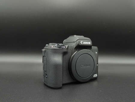 Canon EOS M50 mark ii (M 50m 2) Body black on black background. One of the best cameras for...