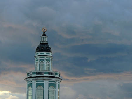 The oldest sights of the city of St. Petersburg against the sky and nature. Buildings built in the last centuries under Peter the Great.の写真素材