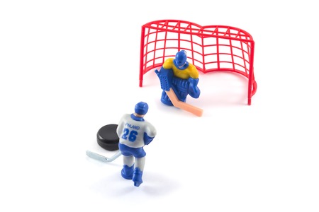 Toy hockey players playing hockeyの写真素材