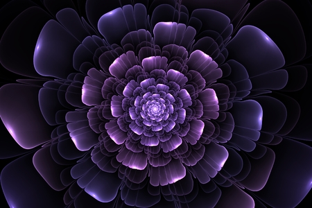 abstract fractal pink flower computer generated imageの写真素材