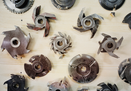 Background - nozzles on a circular saw close-up