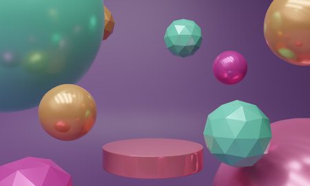 Design with geometric shapes. Template with 3D elements. abstract background