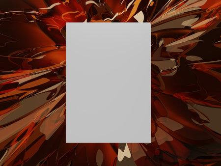 3D rendering of a template, canvas, swirll of glassy brown and orange waves