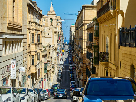 Street view of Valletta, Maltaの写真素材