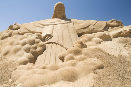 Jesus Sand Sculptureの写真素材