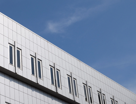 Business building with a blue sky