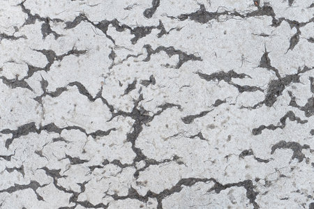 White and gray cracks in street concrete cement backgroundの写真素材