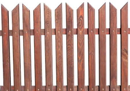 Wooden fence on a white background.の写真素材