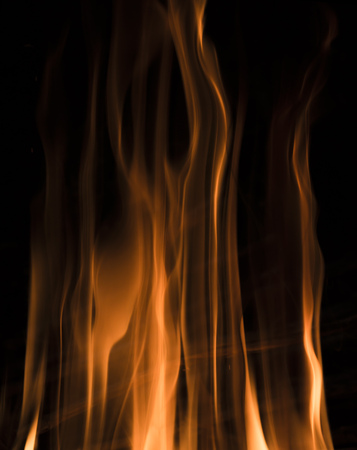 fire flames with reflection on black background