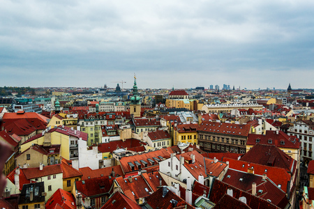 Prague view from above. The view from the tower.の写真素材