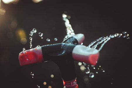 Sprinkler of automatic watering. Great plan.の写真素材