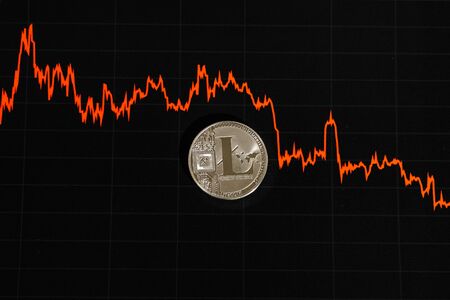 bitcoin chart on dark background. Cryptocurrency is the currency of the future.の写真素材