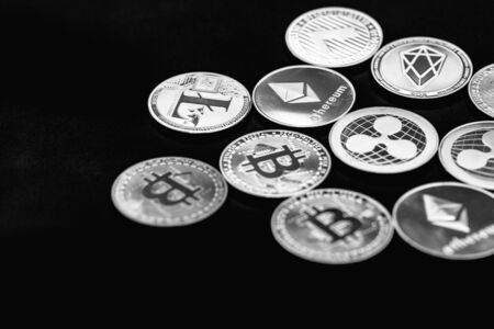 bitcoin chart on dark background. Cryptocurrency is the currency of the future.の写真素材