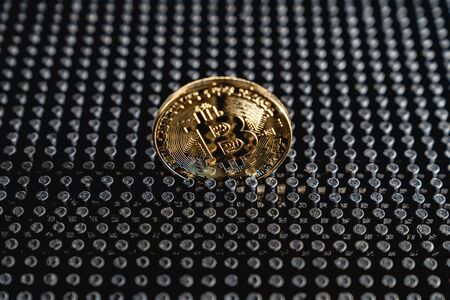 New online currency. Bitcoin is the currency of the future.の写真素材