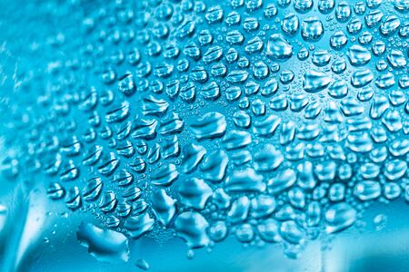 Drops of water. Macro photo. Condensate liquidの写真素材