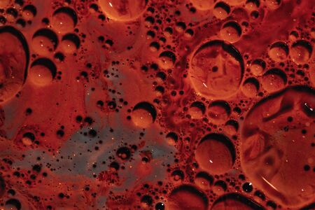 Color abstraction of oil in water. A close up of a round object.の写真素材