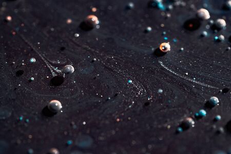 Colorful Bright Bubbles Oil . Hypnotic Surface. Macro