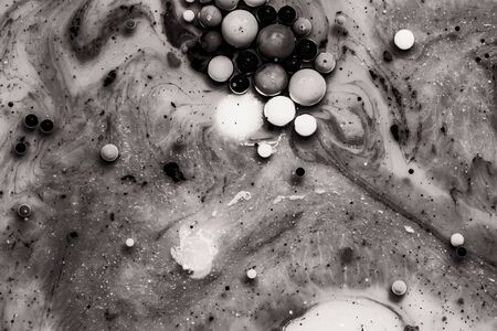 Bright colorful acrylic paint. Macro structure of Multicolored Bubbles Paint and Oil.の写真素材