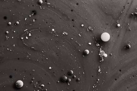 Colorful Bright Bubbles Oil Beautiful Paint Universe Color Moving Multicolored. Acrylic Paint. Space...