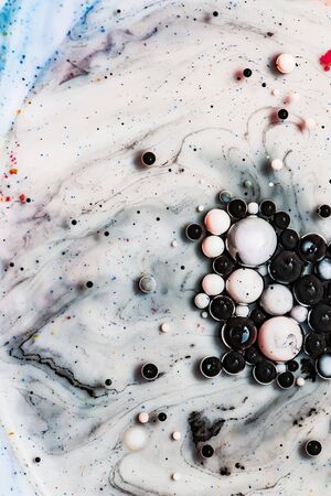 Colored abstract background.Ink Bubbles In Water. Abstract colorful paint.の写真素材