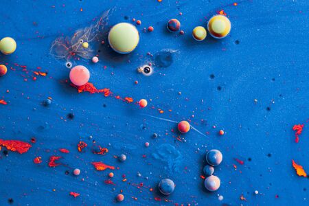 Colorful Bright Bubbles Oil . Hypnotic Surface. Macroの写真素材