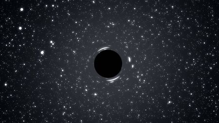 Black hole flying through the stars. Deep space. Starsの写真素材