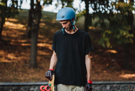 Longboarding and skateboarding. Summer vacation outside the city.