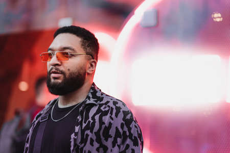 Evening portrait of a man.の写真素材